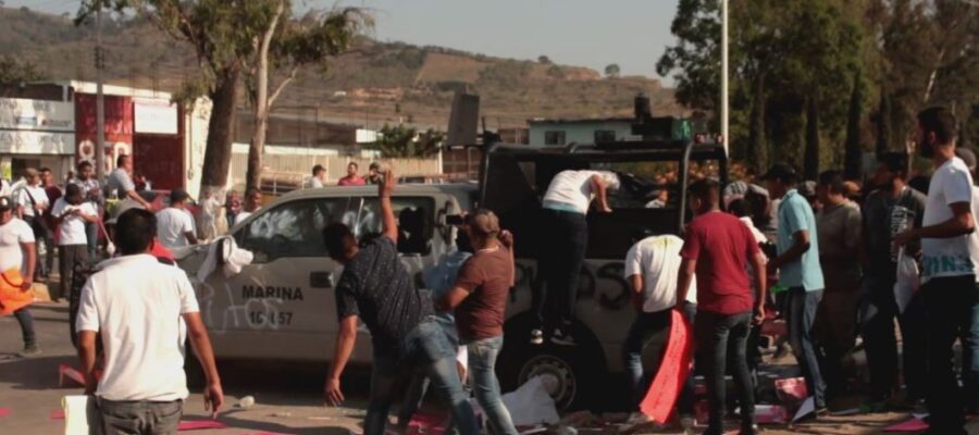 Protesta social contra la presencia de la Marina en el sur de Jalisco
